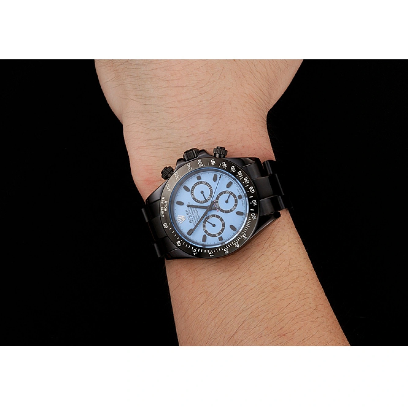 MiroTime 1029 Rolex Daytona Midnight Blue Dial Black Staineless Steel Bracelet 1454022